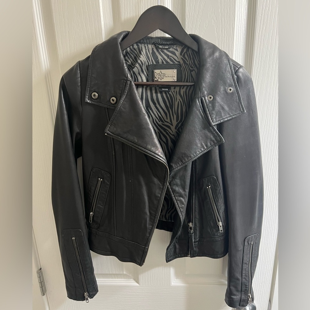 Mackage Black Leather Moto Jacket